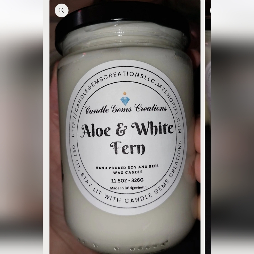 Aloe & White Fern Scented Candle - White
